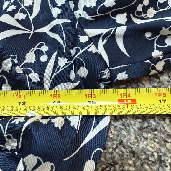 Forever 21 Blue Navy Satin Chiffon Wrap Bell Top Blouse XS - Picture 5 of 6